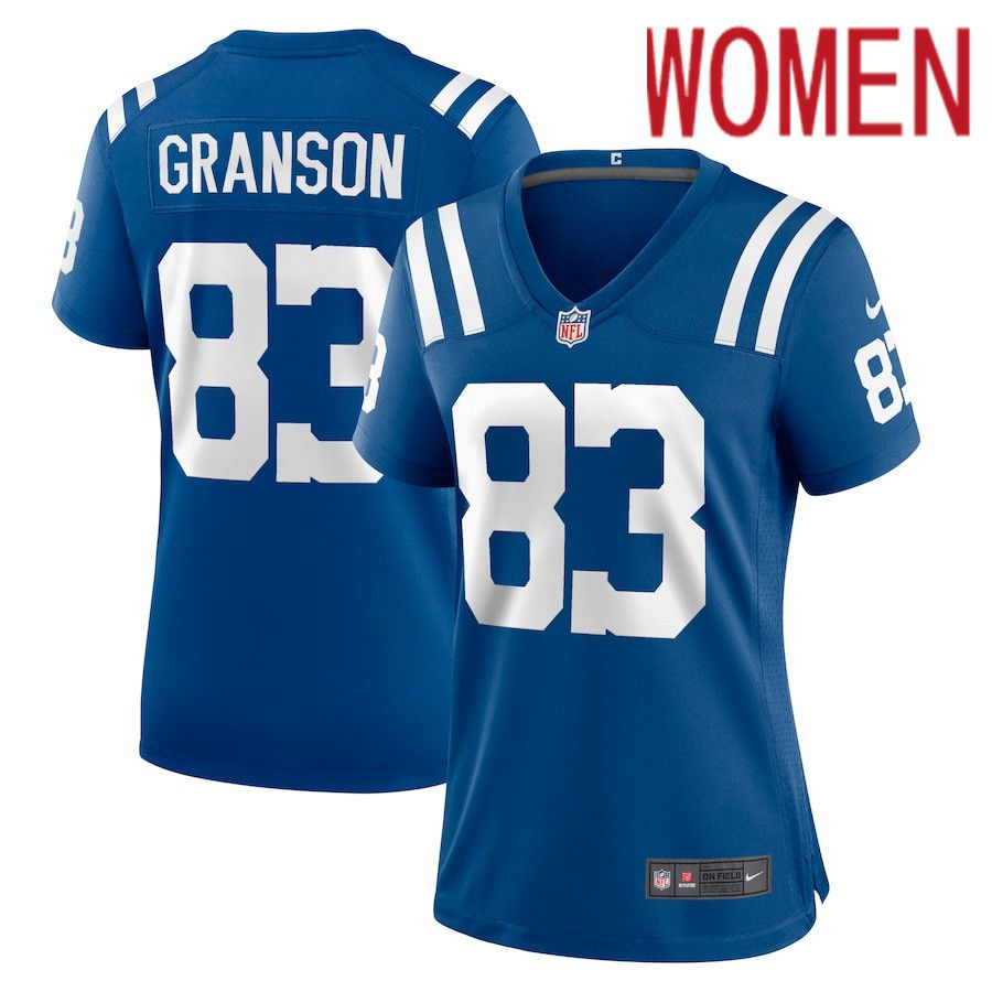 Women Indianapolis Colts 83 Kylen Granson Nike Royal Game NFL Jersey